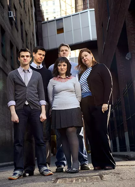 Arcade Comedy Theater co-founders (from left to right) Michael Rubino, Randy Kirk, Abby Fudor, Jethro Nolen and Kristy Nolen. - PHOTO COURTESY OF DAVID S. RUBIN