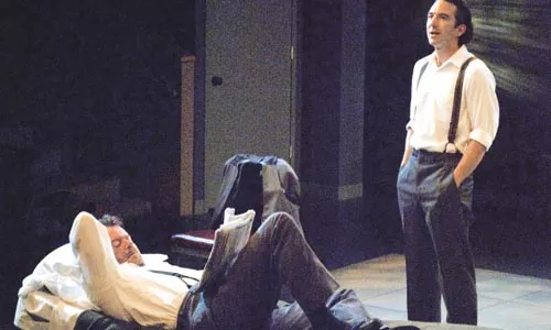 Cellar-dwellers: Michael Hanrahan (left) and Jarrod DiGiorgi in The Dumb Waiter, at PICT. - COURTESY OF DAISY BLOCK