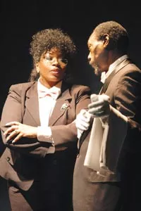 Cheryl El Walker and Lonzo Green in "The Powder Room," part of the Theatre Festival in Black & White.