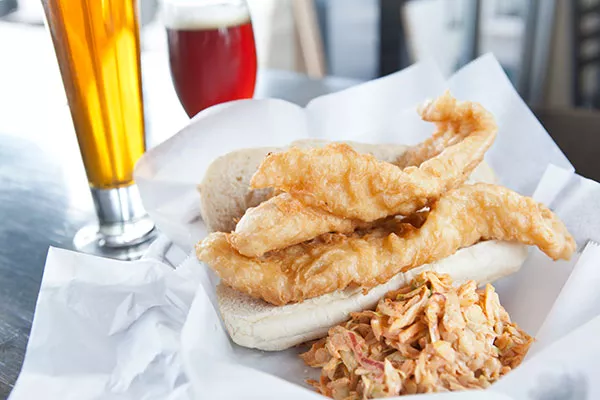 Fish sandwich and spicy slaw - PHOTO BY HEATHER MULL