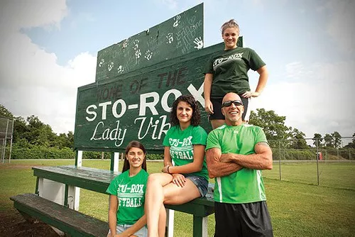 Former Sto-Rox softball coach Bill Palermo and his former players — from left, Rachel Gerster, Hayley Weisser and Josie Buckley — are working to try and save the school's championship program.