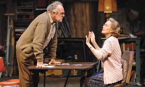 Give them a hand: Ross Bickell (left) and Lois Markle star in The Gin Game, at Pittsburgh Public Theater. Photo by Ric Evans.