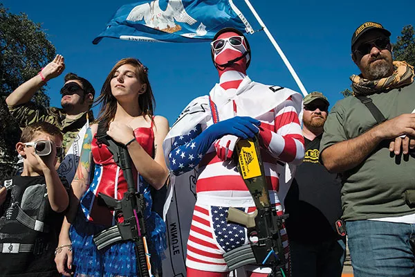 Gun shown: "‘Come and Take It' Rally, The Alamo, San Antonio, Texas, USA" (2013) - PHOTO BY NINA BERMAN