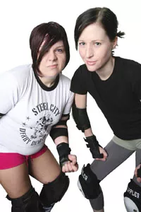 Jen Berardinelli (Betty Bone Crusher) - and Betsy Wack (The Crippler)