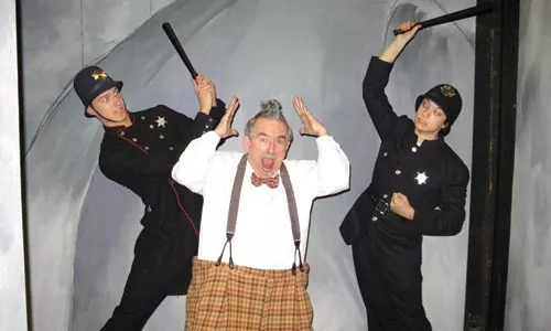 Law and disorder: Jeff Moulton (left), Gale McNeeley and Matt Russak in the University of Pittsburgh production of Scapin - F.J. HARTLAND