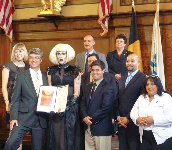 Needles accepting her city proclamation - PHOTO BY LAUREN DALEY