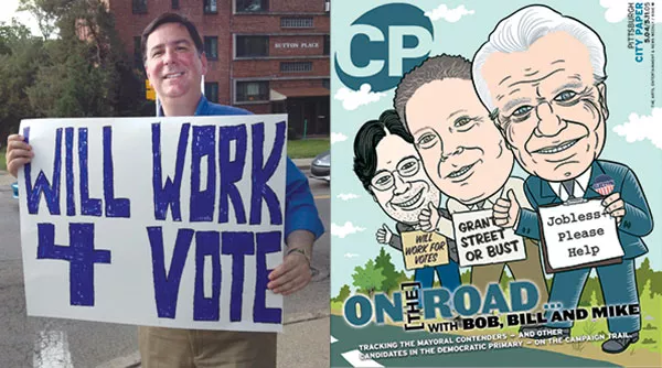 On Election Day, Peduto toted a sign inspired by a City Paper cover dating back to 2005 — the year of his first mayoral run.