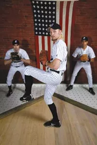 Playing hardball: Patrick Jordan (left), Tristan Farmer and Christian Felix star in Take Me Out.