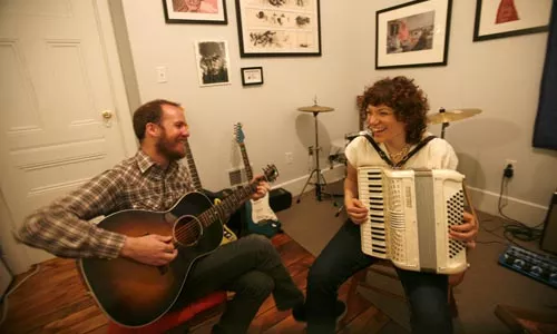 Polka Inferno: Raymond Morin and Minette Vaccariello, who sometimes perform Bee Gees songs, as "The Bee Gentles" - HEATHER MULL