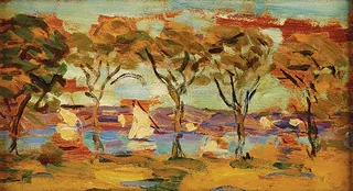 "Rockland Lake," by Maurice Brazil Prendergast, from Odyssey at Frick Art & Historical Center. - COURTESY OF THE WARNER FOUNDATION ON DISPLAY AT THE WESTERVELT WARNER MUSEUM OF AMERICAN ART
