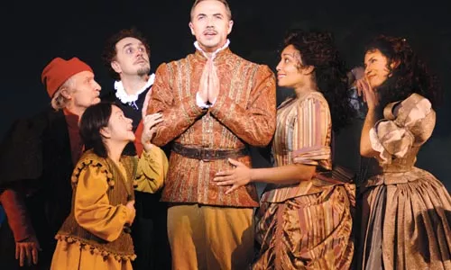 Some of The Glorious Ones: from left, David Patrick Kelly, Julyana Soelistyo, John Kassir, Paul Schoeffler, Natalie Venetia Belcon and Jenny Powers