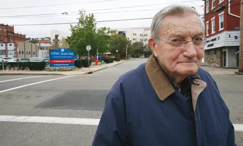 South Sider Larry Pergzola is petitioning to keep UPMC South Side open. - HEATHER MULL