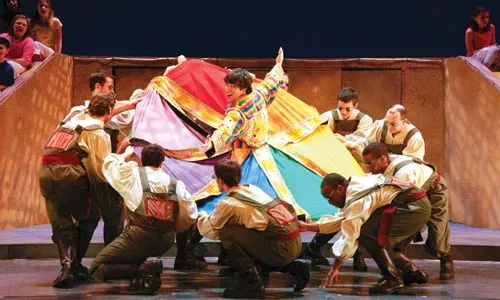 The vision thing: David Toole (center) in Pittsburgh Musical Theater's Joseph and the Amazing Technicolor Dreamcoat - COURTESY OF PATTI BRAHIM