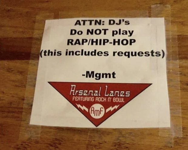 Updated: DJ says he was fired for sharing Arsenal poster banning rap and hip hop