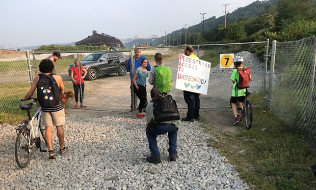 Hazelwood residents march for better pedestrian access out of their neighborhood