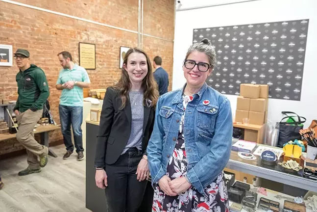Kelly Sanders and Monica Yope at love, Pittsburgh’s new Downtown location - CP PHOTO BY RENEE ROSENSTEEL