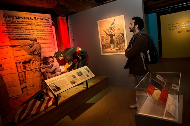 The From Slavery to Freedom exhibit features a life-like museum figure of Civil War soldier Alexander Kelly, who lived in Allegheny City (today’s North Side) and was awarded the Congressional Medal of Honor for saving the colors of his company in 1864 during the Battle of Chaffin’s Farm in Virginia. - PHOTO: HEINZ HISTORY CENTER