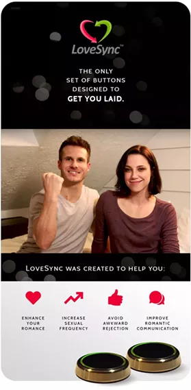 An advertisement for LoveSync