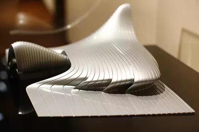 Zaha Hadid’s model for the Heydar Aliyev Center, displayed at the Carnegie Museum of Art - CP PHOTO: JARED WICKERHAM