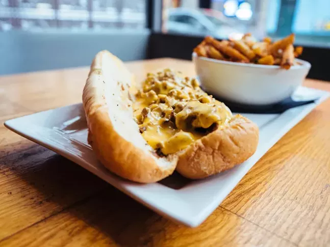 Philly Cheesesteak made with a Philadelphia Amoroso roll, freshly shaved rib eye, and cheese whiz - CP PHOTO: JARED MURPHY