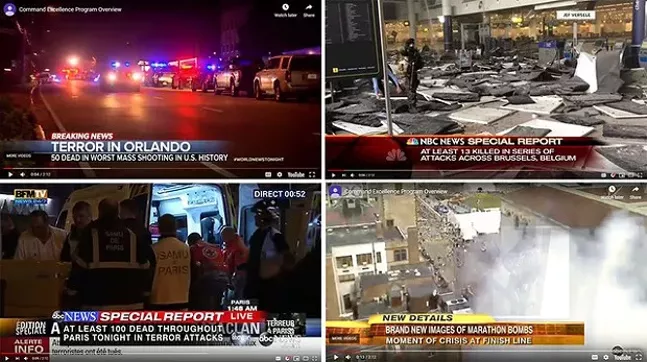 All four terrorism examples used in Command Excellence's promotional video were linked to extreme Islamic groups - SCREENSHOT FROM COMMANDEXCELLENCE.COM