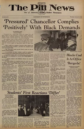 The Pitt News story on agreement between Black Action Society and Pitt, published Jan. 16, 1969 - PHOTO: UNIVERSITY OF PITTSBURGH ARCHIVES, UNIVERSITY LIBRARY SYSTEM