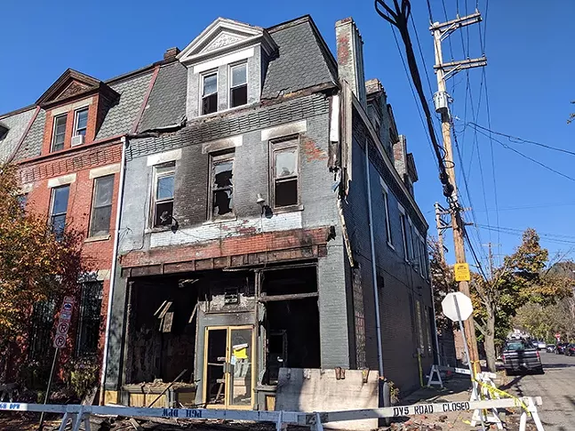 After the fire: Wilson's Bar-B-Q on North Taylor Avenue in Pittsburgh's North Side on Wed., Nov. 6, 2019 - CP PHOTO: LISA CUNNINGHAM