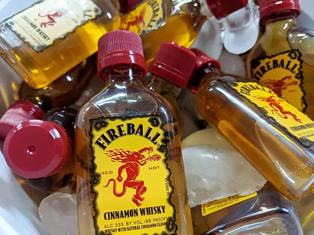 Think the Fireball Party Bucket looks half empty? Make sure you read the lid: "We've left plenty of room for ice ... fill 'er up" - CP PHOTO: LISA CUNNINGHAM