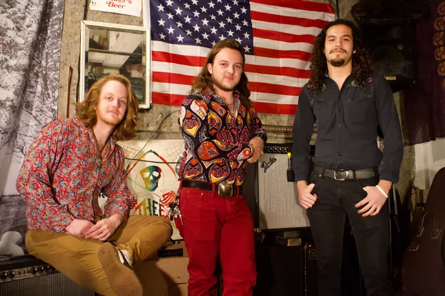 Daisy Chain (Ethan Mackowich, JJ Young, and Giovanni Orsini) at their practice space in Allentown - CP PHOTO: JOIE KNOUSE