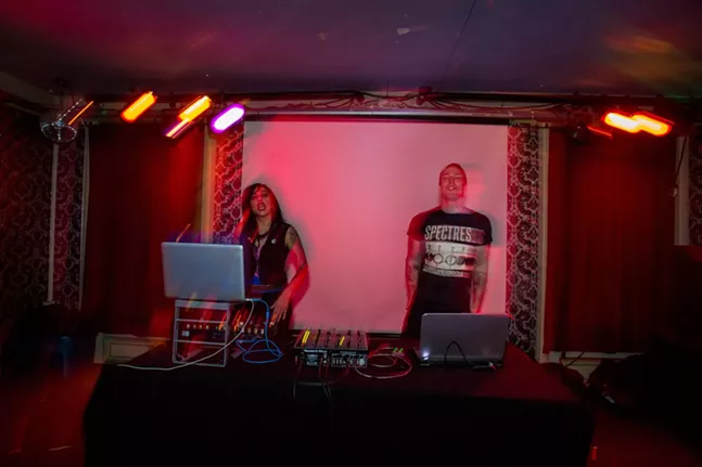 Erica Moulinier (left) and Aaron Grey (right) DJing at their Second Skin dance night - PHOTO: PLAY ALONE RECORDS