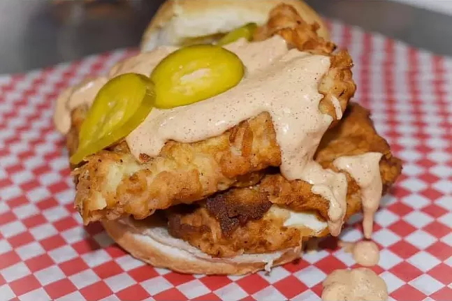 Steve & Benny’s buttermilk-fried chicken sandwich, served with homemade remoulade sauce, topped with dill pickle chip and fresh Shwebels bun - PHOTO: STEVE & BENNY’S CHICKEN