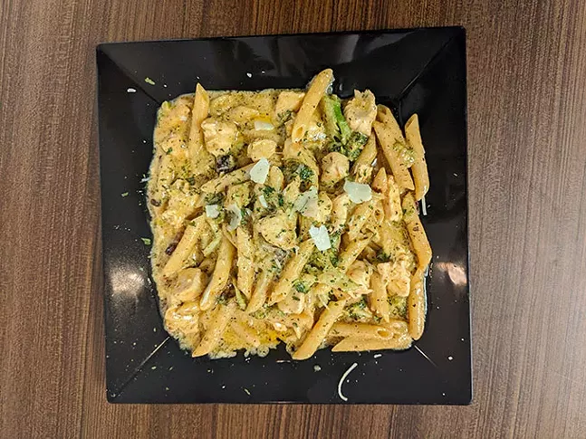 The Timmy (chicken, bacon and broccoli pasta with alfredo sauce) at Soul & Sea - CP PHOTO: MAGGIE WEAVER