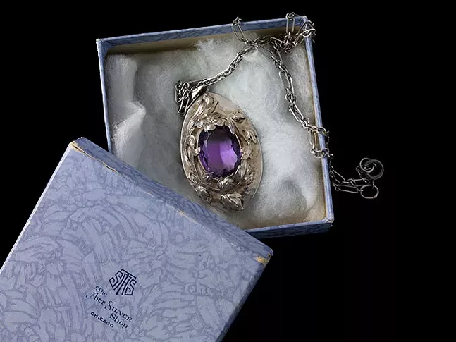 Pendant in its original box by The Art Silver Shop of Chicago - JOHN FAIER/THE RICHARD H. DRIEHAUS MUSEUM