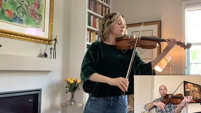 Screenshot from Marta Krechkovsky and Andrew Wickesberg’s video for "Make Time for Music with Fiddlesticks.”