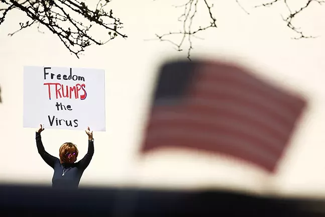The 'Take Back Control' rally in Downtown Pittsburgh on Mon., April 20, 2020 - CP PHOTO: JARED WICKERHAM