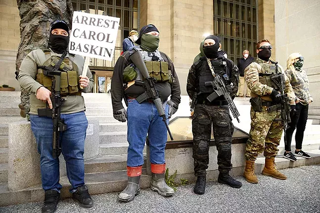 The 'Take Back Control' rally in Downtown Pittsburgh on Mon., April 20, 2020 - CP PHOTO: JARED WICKERHAM