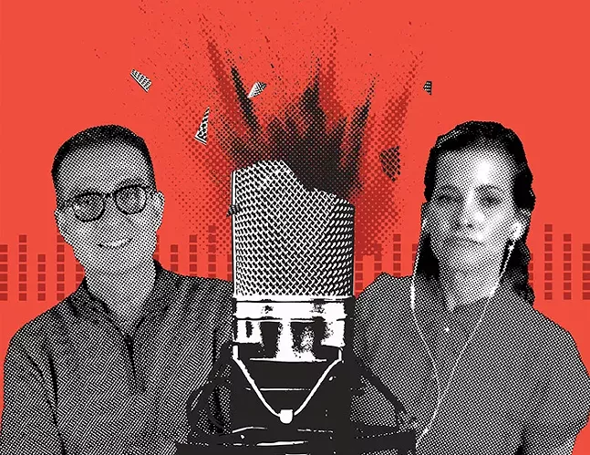 KDKA Radio talk show hosts Marty Griffin and Wendy Bell - CP PHOTO ILLUSTRATION: ABBIE ADAMS // ORIGINAL PHOTOS: KDKA RADIO AND WENDY BELL RADIO