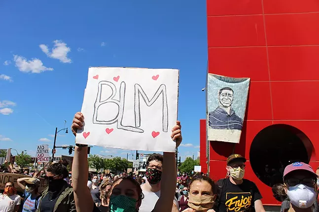 Pittsburghers marched through East Liberty on Mon., June 1, to protest police brutality - CP PHOTO: JORDAN SNOWDEN