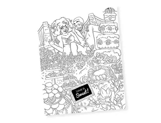 Trenita Finney's Pittsburgh Cookie Table coloring book illustration for Pittsburgh City Paper’s Over-the-top Completely Ridiculous Yinzerrific Coloring Book