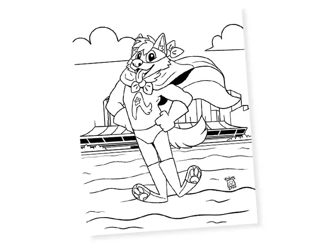 Berry Meat's Pittsburgh superhero furry coloring book illustration for Pittsburgh City Paper’s Over-the-top Completely Ridiculous Yinzerrific Coloring Book