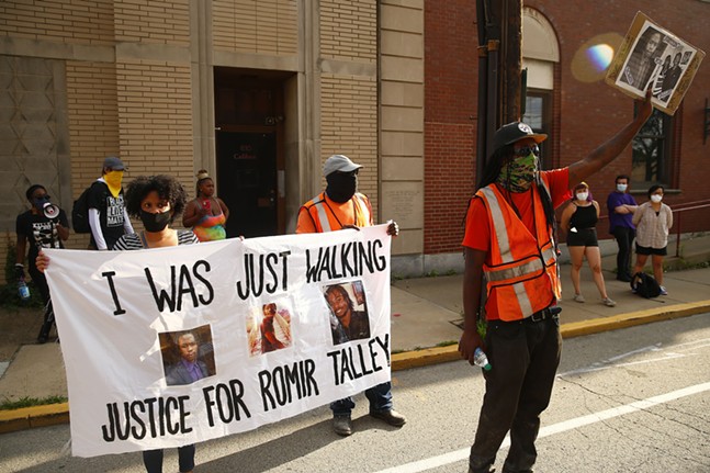 Protesters rally in Wilkinsburg for Romir Talley; demand names of officers involved in his shooting