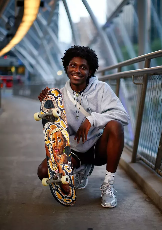 Nicholas Anglin poses for a portrait in Downtown Pittsburgh on Mon., July 27, 2020. - CP PHOTO: JARED WICKERHAM