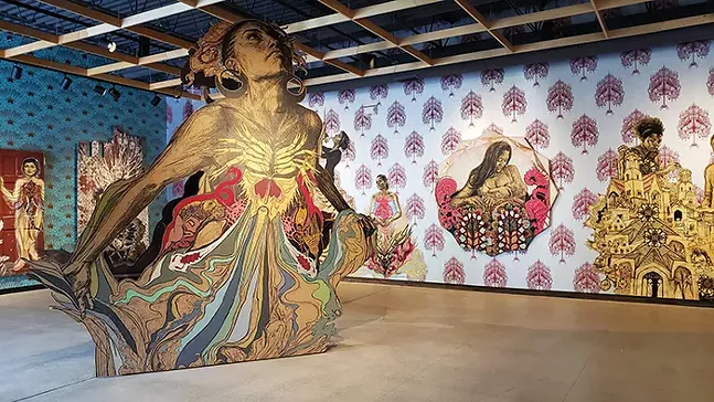 The Heart Lives Through the Hands, an exhibit of work by Swoon now showing at Contemporary Craft - PHOTO: SWOON