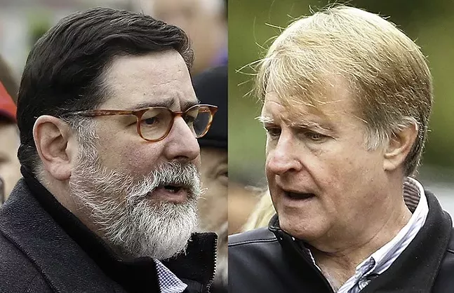 Pittsburgh Mayor Bill Peduto and Allegheny County Executive Rich Fitzgerald - CP PHOTOS: JARED WICKERHAM
