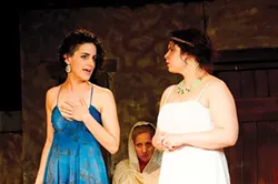 Kaitlin Kerr comes dangerously close to spontaneous combustion - PHOTO COURTESY OF RICK MOORE/THROUGHLINE THEATRE
