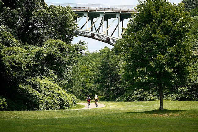 The Junction Hollow trail in Schenley Park, where the Mon Oakland Connector is proposed to run through - CP PHOTO: JARED WICKERHAM