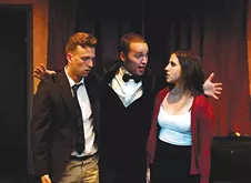 From left: Karter Schachner, Derrick Shane and Katie Trupiano in Throughline’s Games of the Mind - PHOTO COURTESY OF RICK MOORE/THROUGHLINE THEATRE