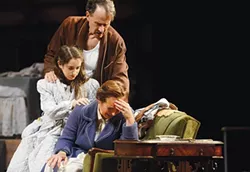 Left to right: Remy Zaken, Randy Kovitz and Christine Laitta in The Diary of Anne Frank, at Pittsburgh Public Theater. - PHOTO COURTESY OF PITTSBURGH PUBLIC THEATER