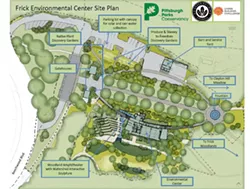 The site plan for the new Frick Environmental Center - PHOTO COURTESY OF THE PITTSBURGH PARKS CONSERVANCY