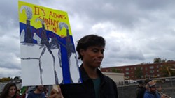 Pittsburgh Climate Movement protesters carry "dirty money" to Congressman Keith Rothfus' office